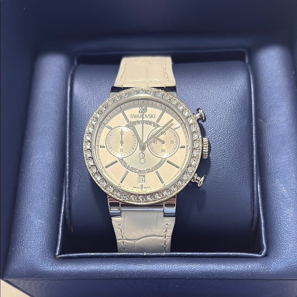 Swarovski Women's white Watch with Crystal Accents